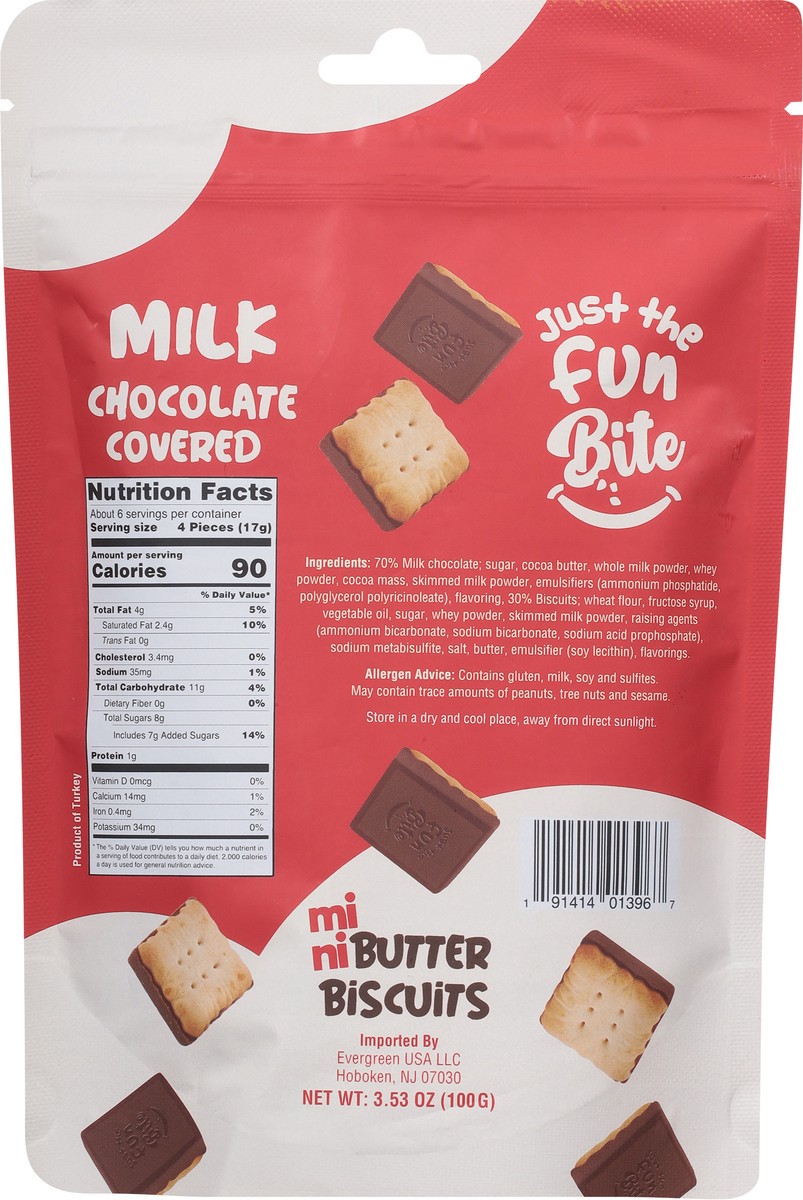 slide 2 of 13, Just the Fun Bite Mini Milk Chocolate Covered Butter Biscuits - 3.53 oz, 3.53 oz