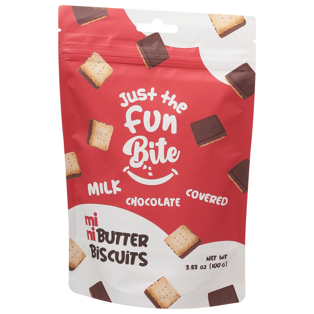 slide 8 of 13, Just the Fun Bite Mini Milk Chocolate Covered Butter Biscuits - 3.53 oz, 3.53 oz