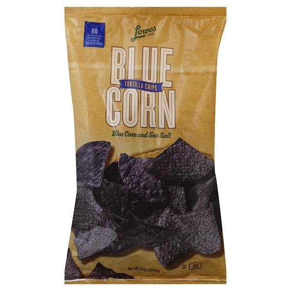 slide 1 of 1, Lowes Foods Blue Corn Tortilla Chips, 13 oz