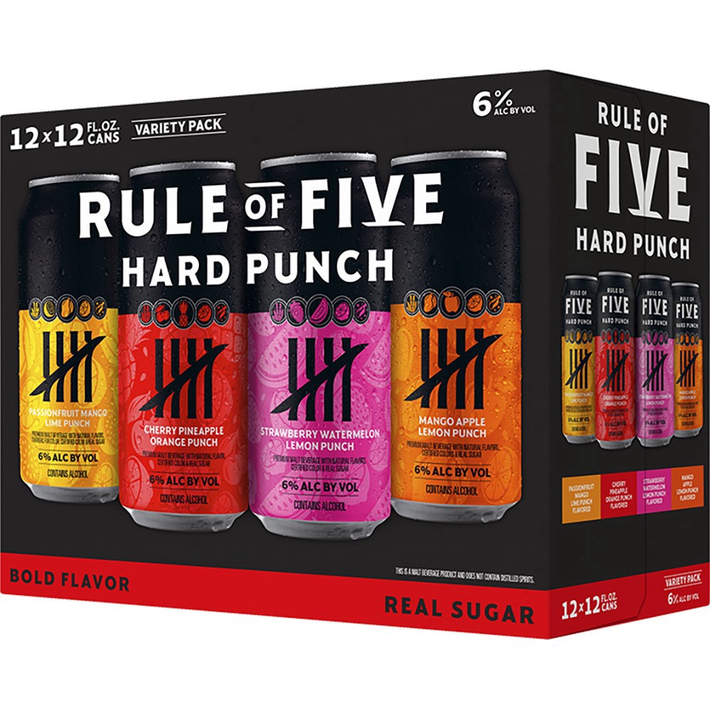 slide 1 of 1, Rule Of Five Hard Punch Shyft Variety Pack, 12 ct; 12 oz