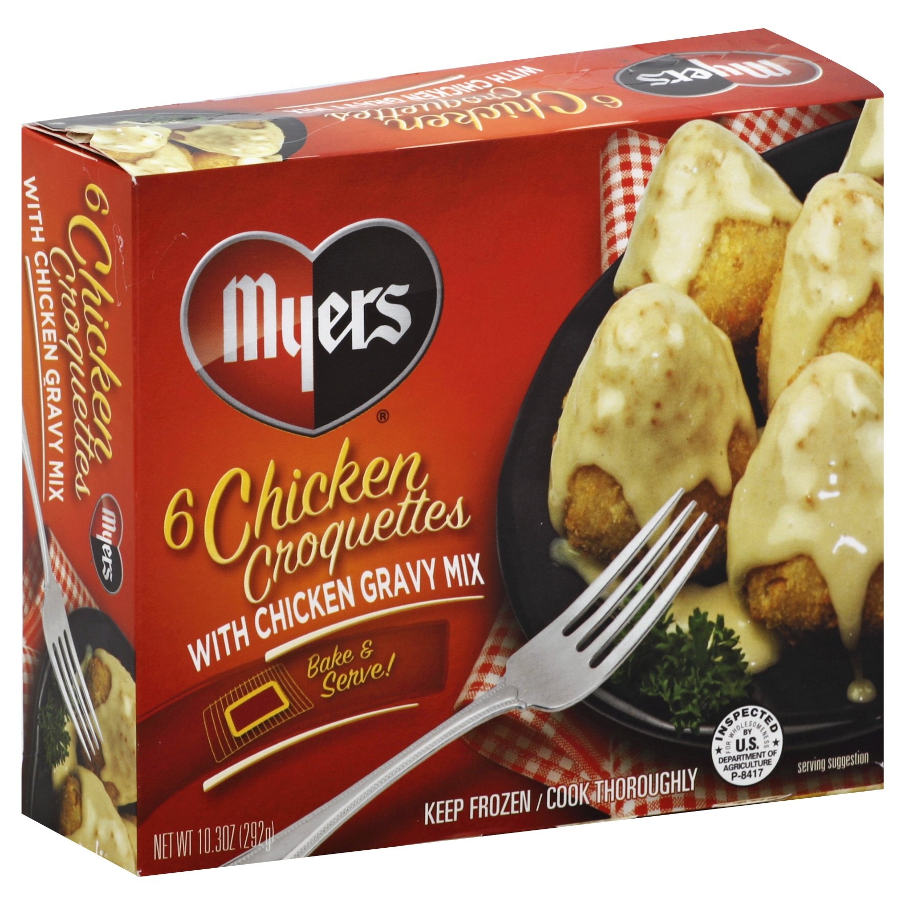 slide 1 of 1, Myers's Chicken Croquettes, 6 ct