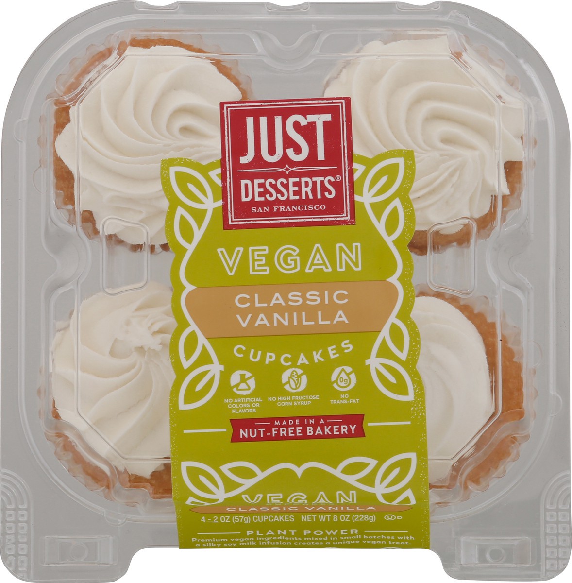 slide 1 of 11, Just Desserts Vegan Classic Vanilla Cupcakes 4 - 2 oz, 4 ct