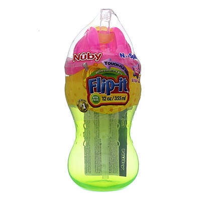 slide 1 of 1, Nuby Flip-It Mega Straw Sippy Cup, 1 ct