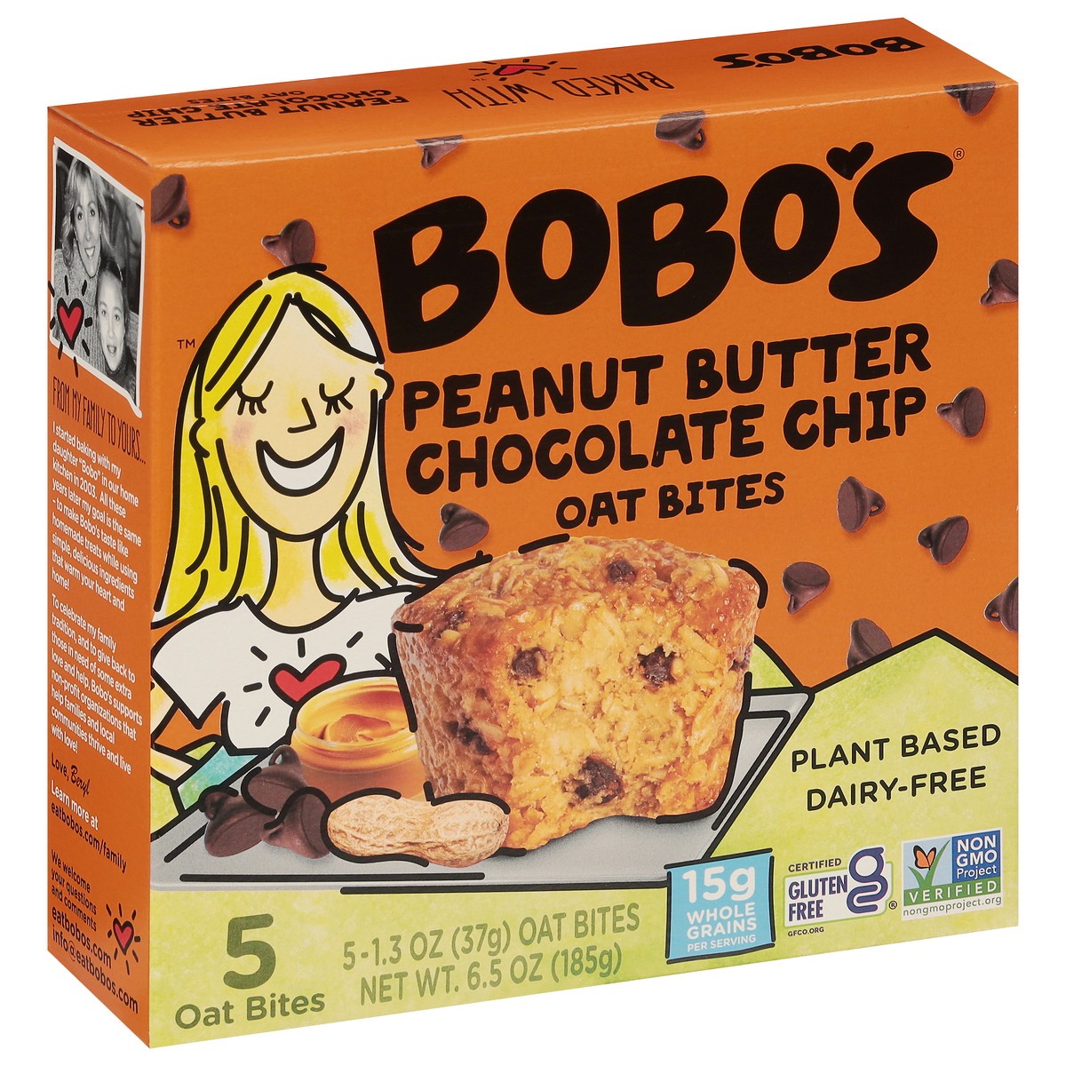 slide 4 of 9, Bobo's Peanut Butter Chocolate Chip Oat Bites 5 - 1.3 oz Bites, 5 ct