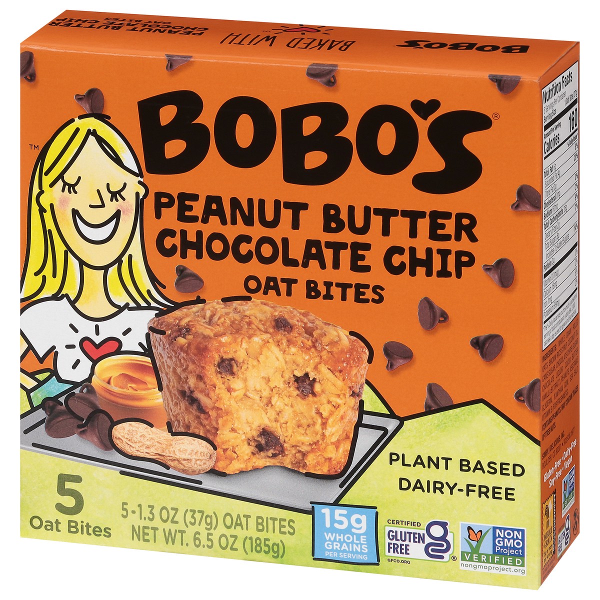 slide 9 of 9, Bobo's Peanut Butter Chocolate Chip Oat Bites 5 - 1.3 oz Bites, 5 ct