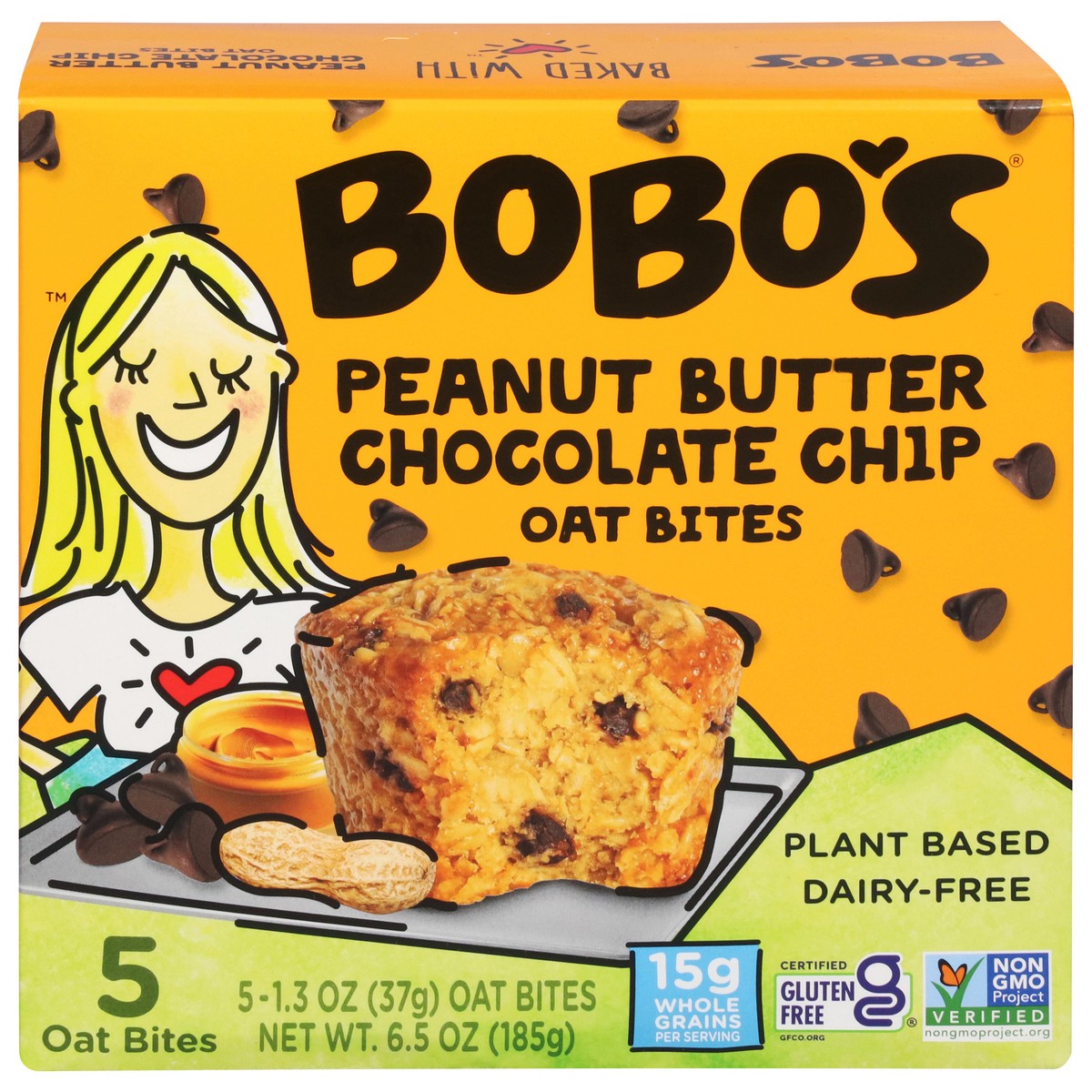 slide 1 of 9, Bobo's Peanut Butter Chocolate Chip Oat Bites 5 - 1.3 oz Bites, 5 ct