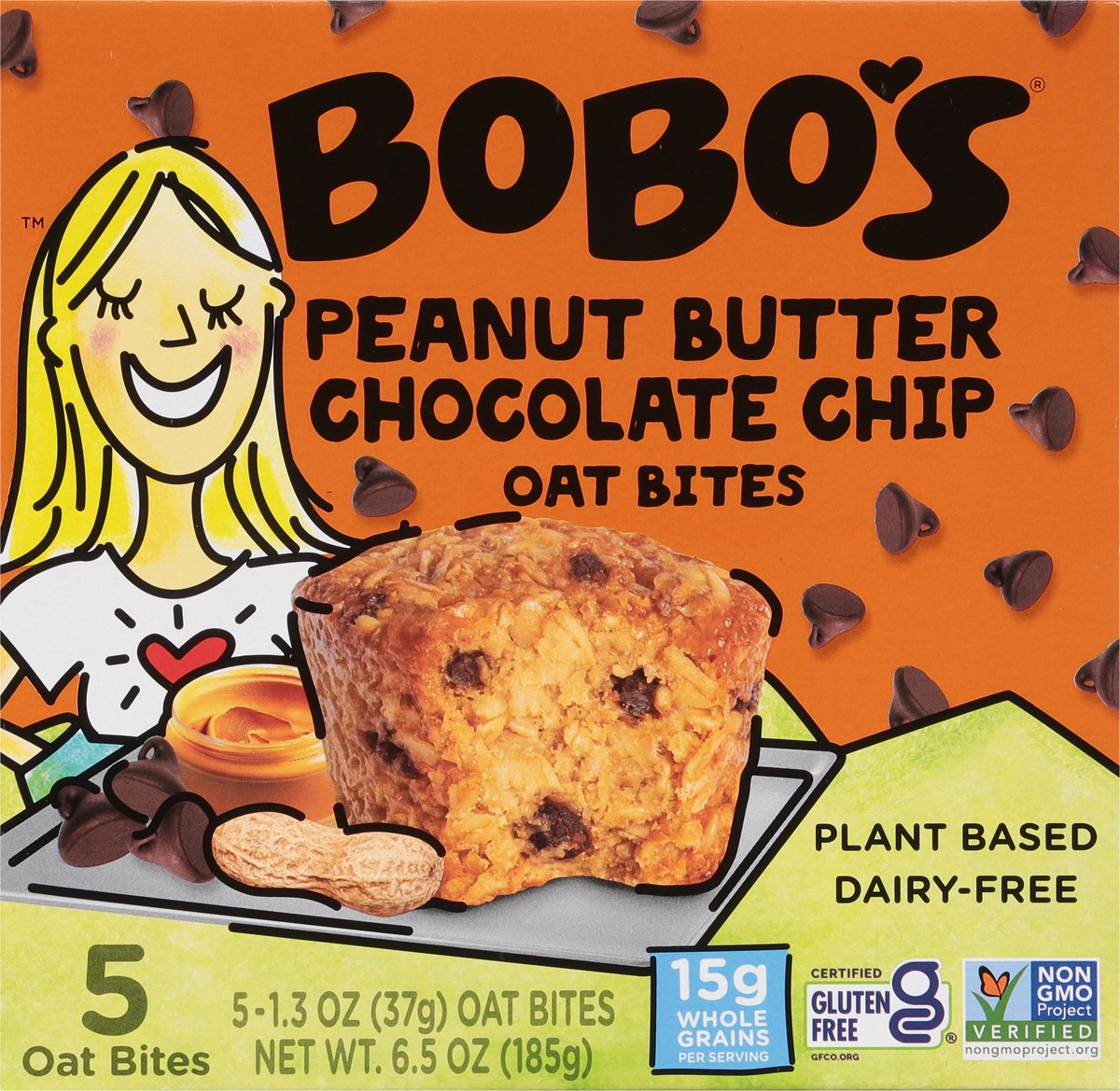 slide 7 of 9, Bobo's Peanut Butter Chocolate Chip Oat Bites 5 - 1.3 oz Bites, 5 ct