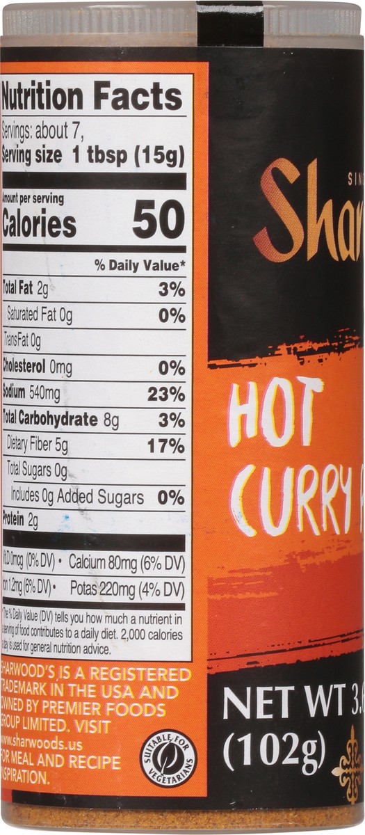 slide 2 of 9, Sharwood's Hot Curry Powder 3.6 oz, 3.6 oz