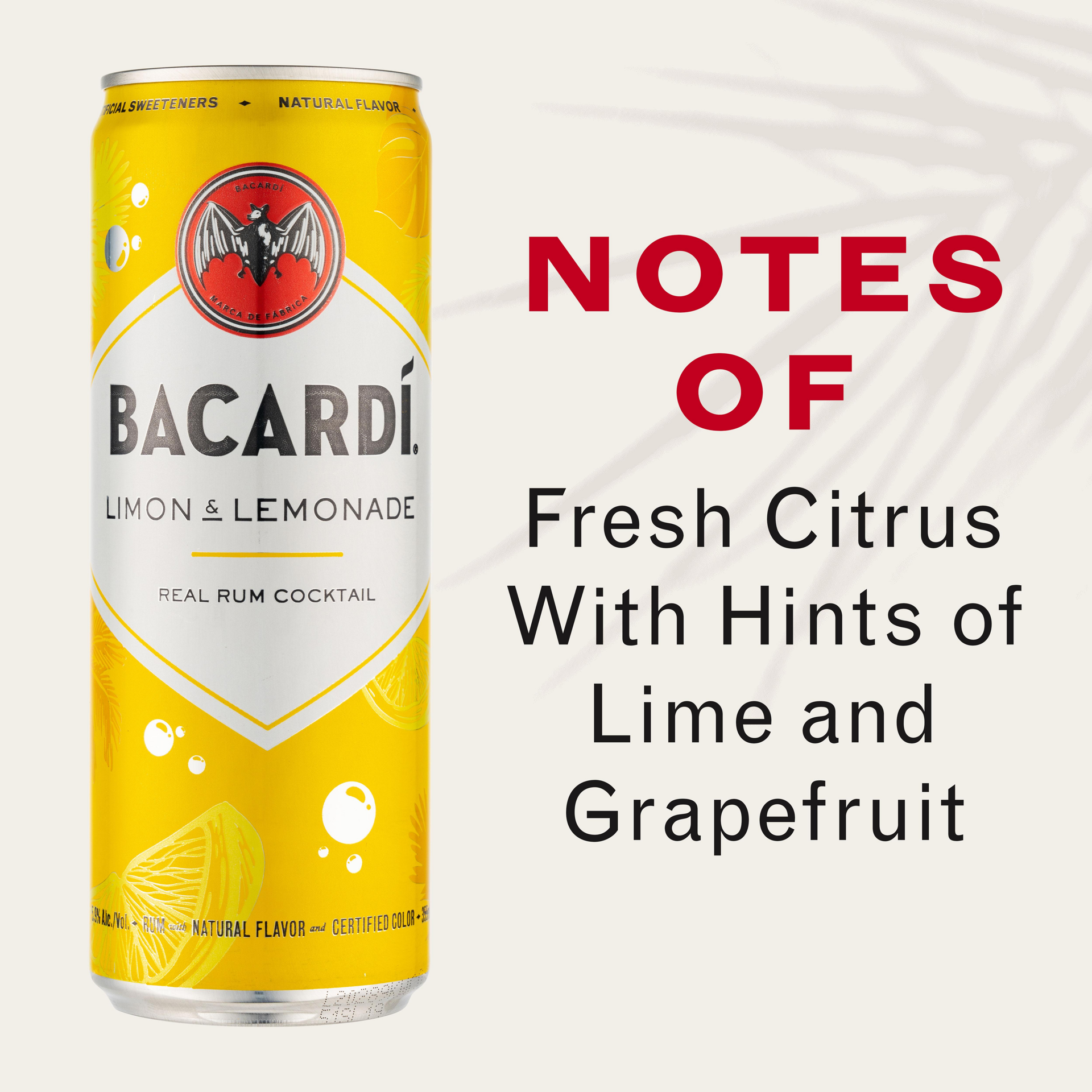 slide 3 of 5, Bacardí Bacardi Limon & Lemonade 4Pk, 355 ml