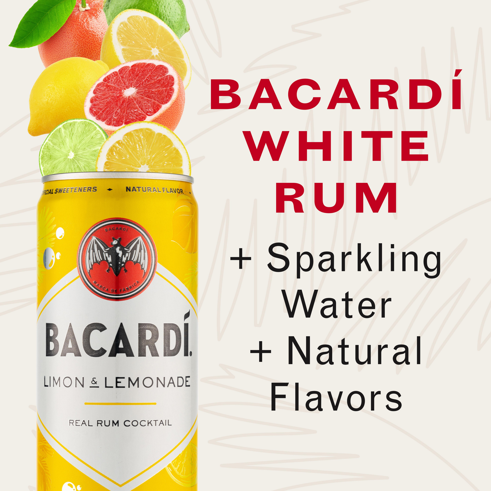 slide 2 of 5, Bacardí Bacardi Limon & Lemonade 4Pk, 355 ml