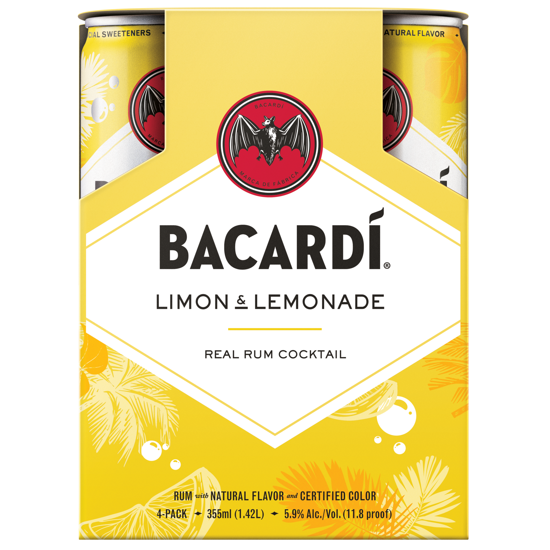 slide 4 of 5, Bacardí Bacardi Limon & Lemonade 4Pk, 355 ml