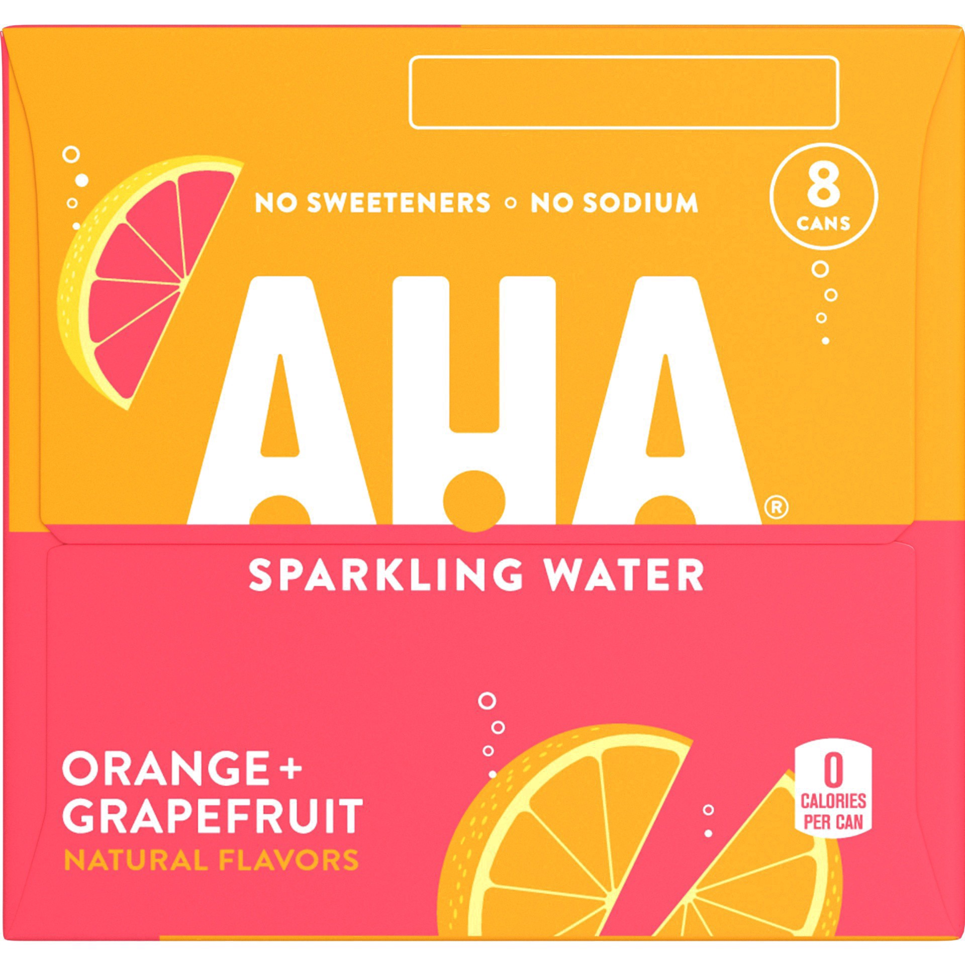 slide 3 of 45, AHA Orange + Grapefruit Sparkling Water - 8pk/12 fl oz Cans, 8 ct; 12 fl oz