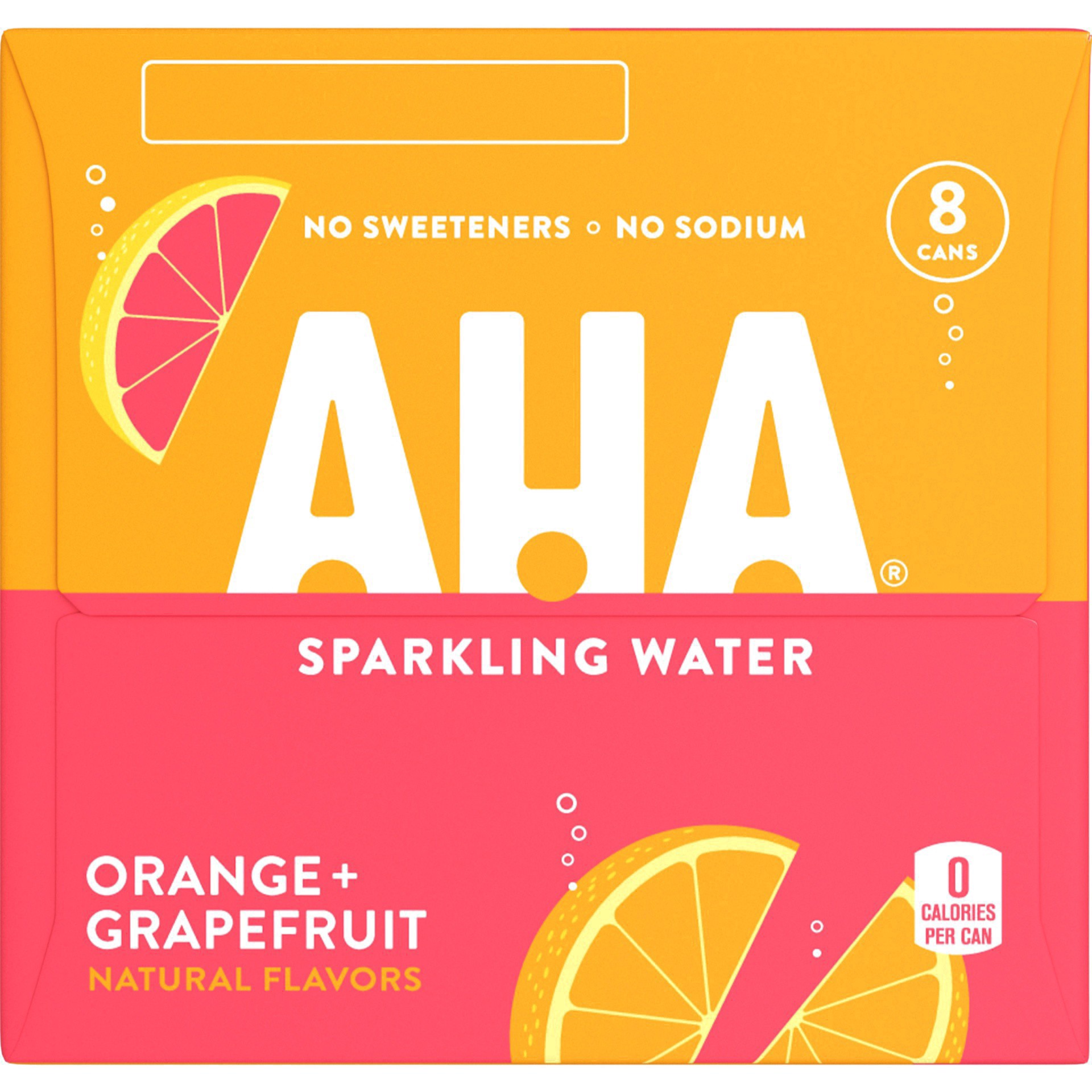slide 17 of 45, AHA Orange + Grapefruit Sparkling Water - 8pk/12 fl oz Cans, 8 ct; 12 fl oz