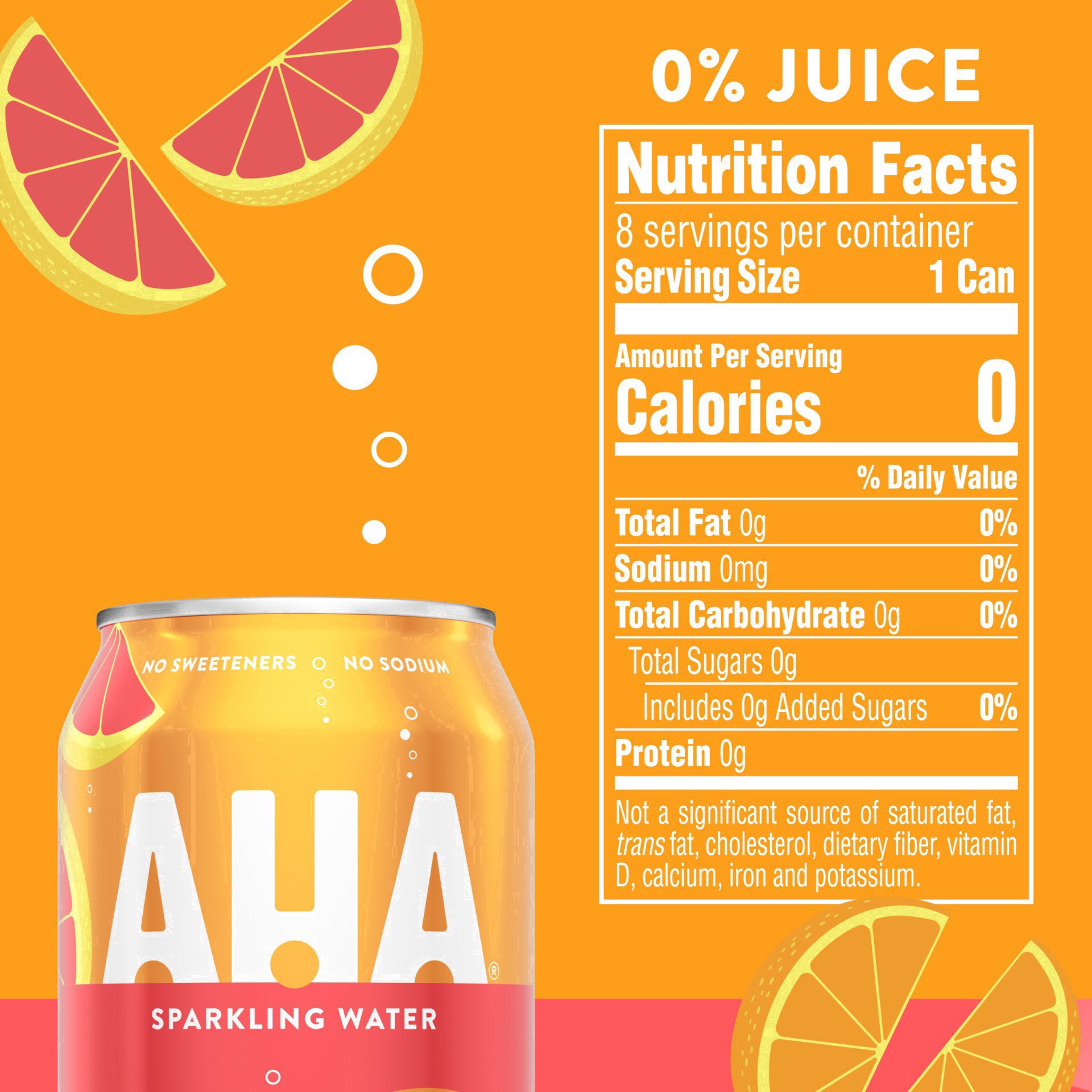 slide 2 of 45, AHA Orange + Grapefruit Sparkling Water - 8pk/12 fl oz Cans, 8 ct; 12 fl oz
