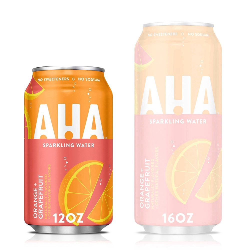 slide 44 of 45, AHA Orange + Grapefruit Sparkling Water - 8pk/12 fl oz Cans, 8 ct; 12 fl oz
