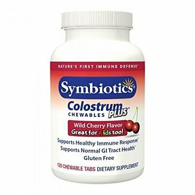 slide 1 of 1, Symbiotics Colostrum Plus Wild Cherry Chewable Tablets, 120 ct