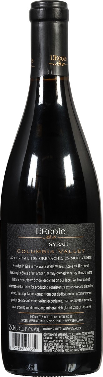slide 7 of 11, L'Ecole No 41 Columbia Valley Syrah 750 ml, 750 ml