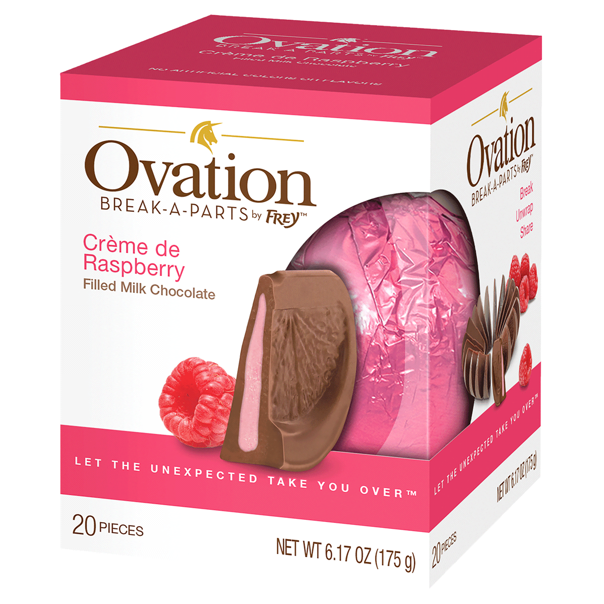 slide 1 of 1, Ovation Break-A-Part Raspberryberry Filled Milk Chocolate, 6.17 oz
