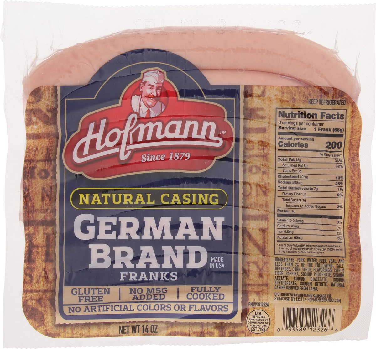 slide 9 of 9, Hofmann Natural Casing German Brand Franks 14 oz, 14 oz