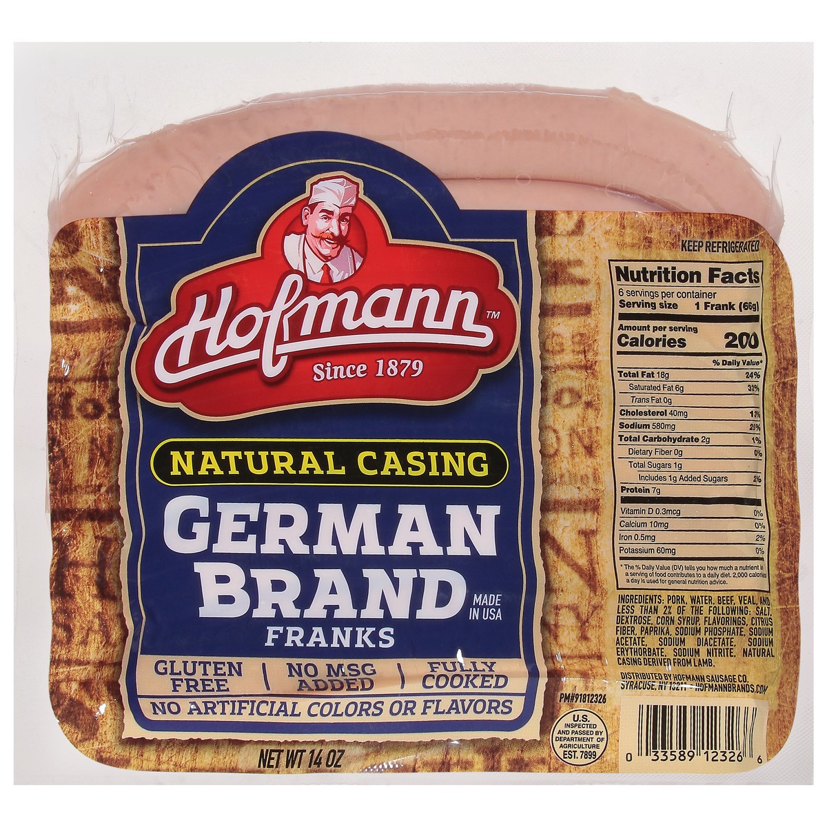 slide 1 of 9, Hofmann Natural Casing German Brand Franks 14 oz, 14 oz