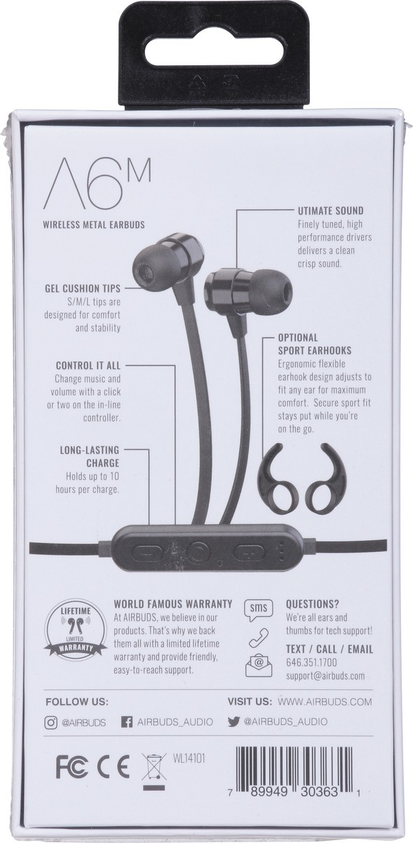 slide 7 of 9, Airbuds A6M Wireless Metal Earbuds 1 ea, 1 ct