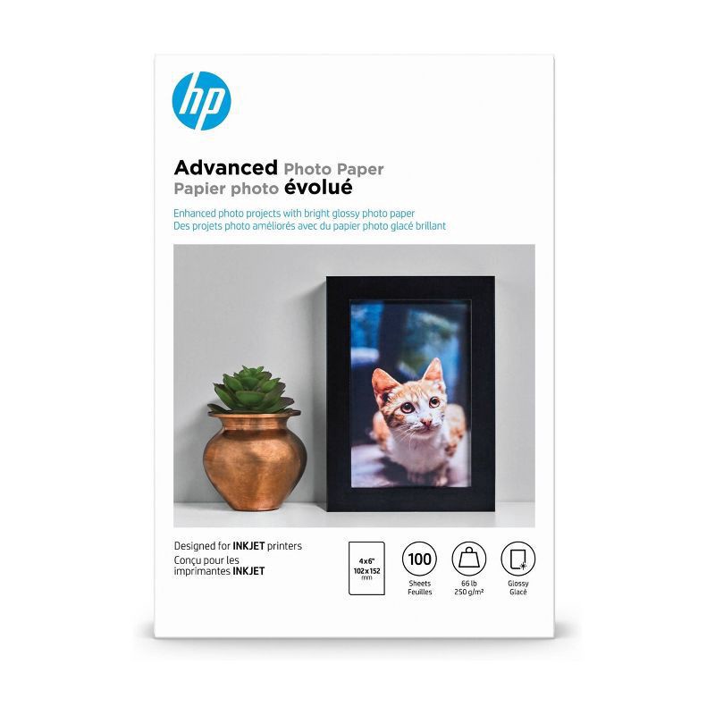 slide 1 of 11, Hp Advanced Glossy Photo Paper, 100 ct