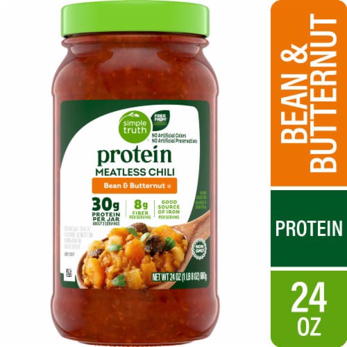 slide 1 of 1, Simple Truth® Protein Bean and Butternut Meatless Chili, 24 oz