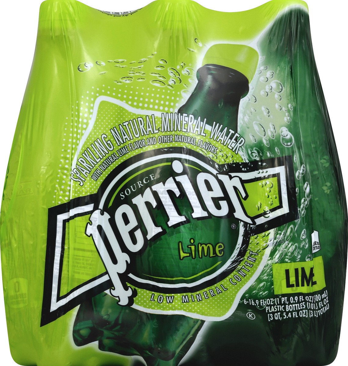 slide 2 of 4, Perrier Lime Flavored Sparkling Water, 16.9 FL OZ Plastic Water Bottle (6 Count), 101.4 oz