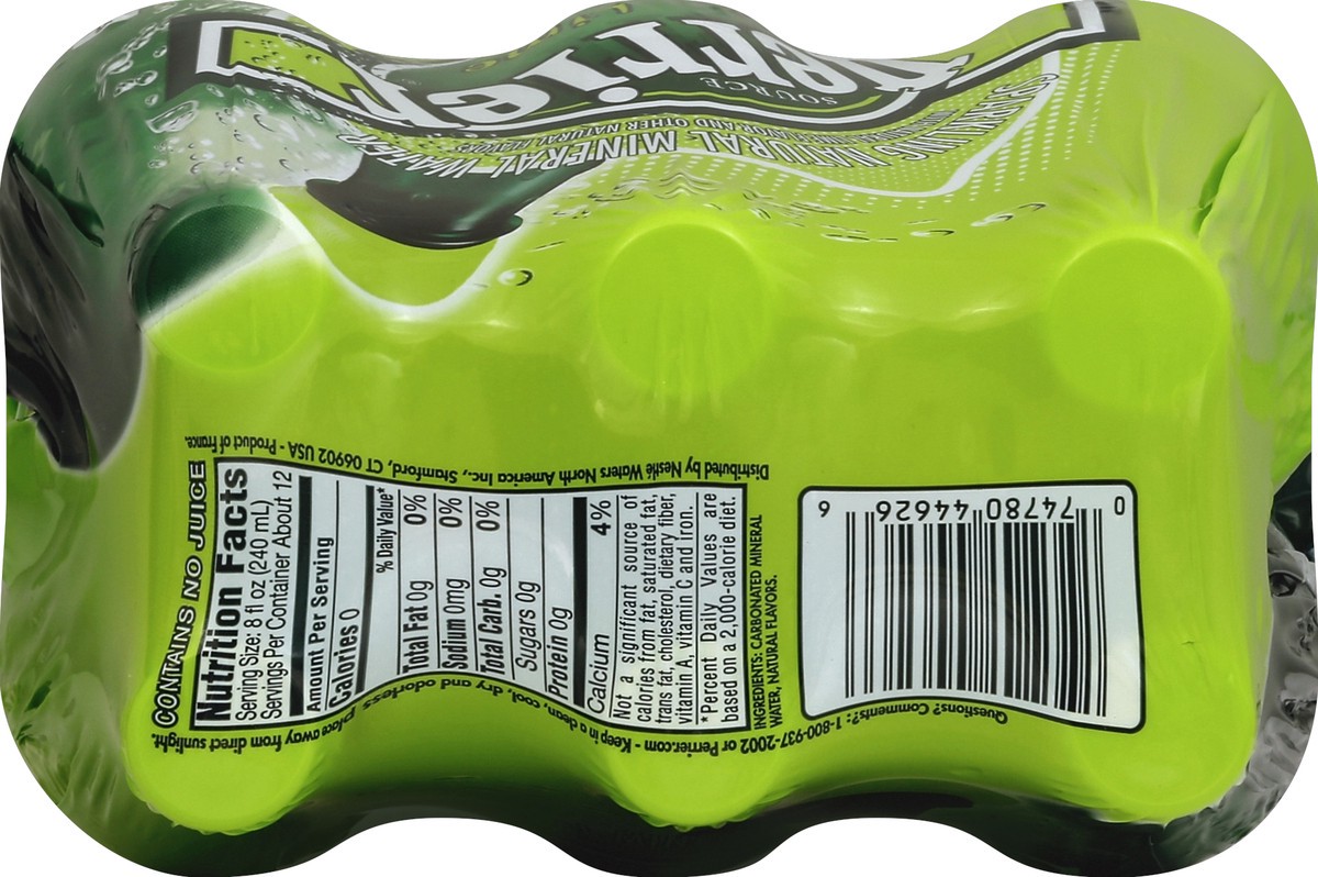 slide 4 of 4, Perrier Lime Flavored Sparkling Water, 16.9 FL OZ Plastic Water Bottle (6 Count), 101.4 oz