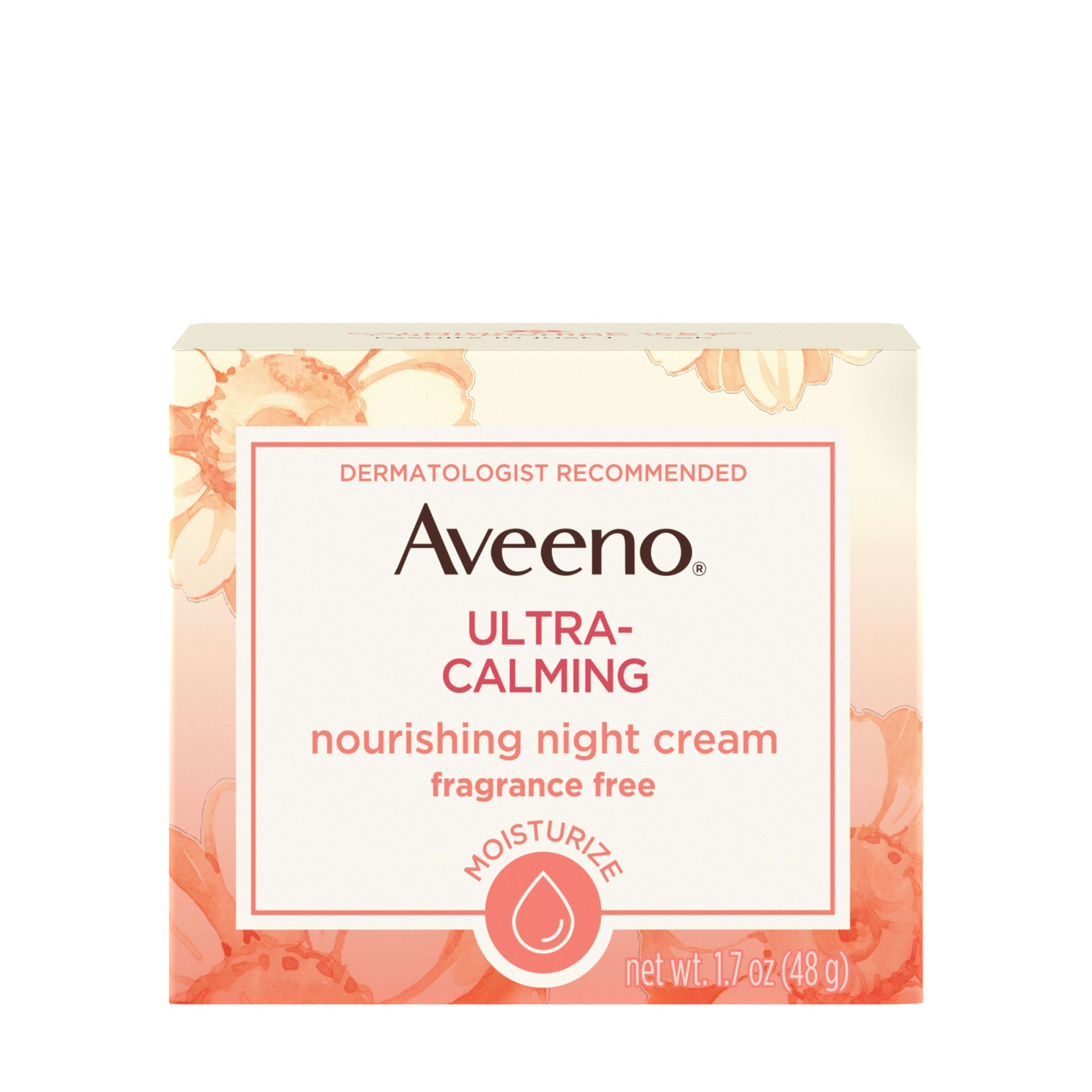 slide 5 of 5, Aveeno Ultra-Calming Nourishing & Moisturizing Face & Neck Night Cream for Dry, Sensitive Skin with Calming Feverfew & Nourishing Oat, Non-Comedogenic, Oil-Free & Hypoallergenic, 1.7 oz, 1.7 oz