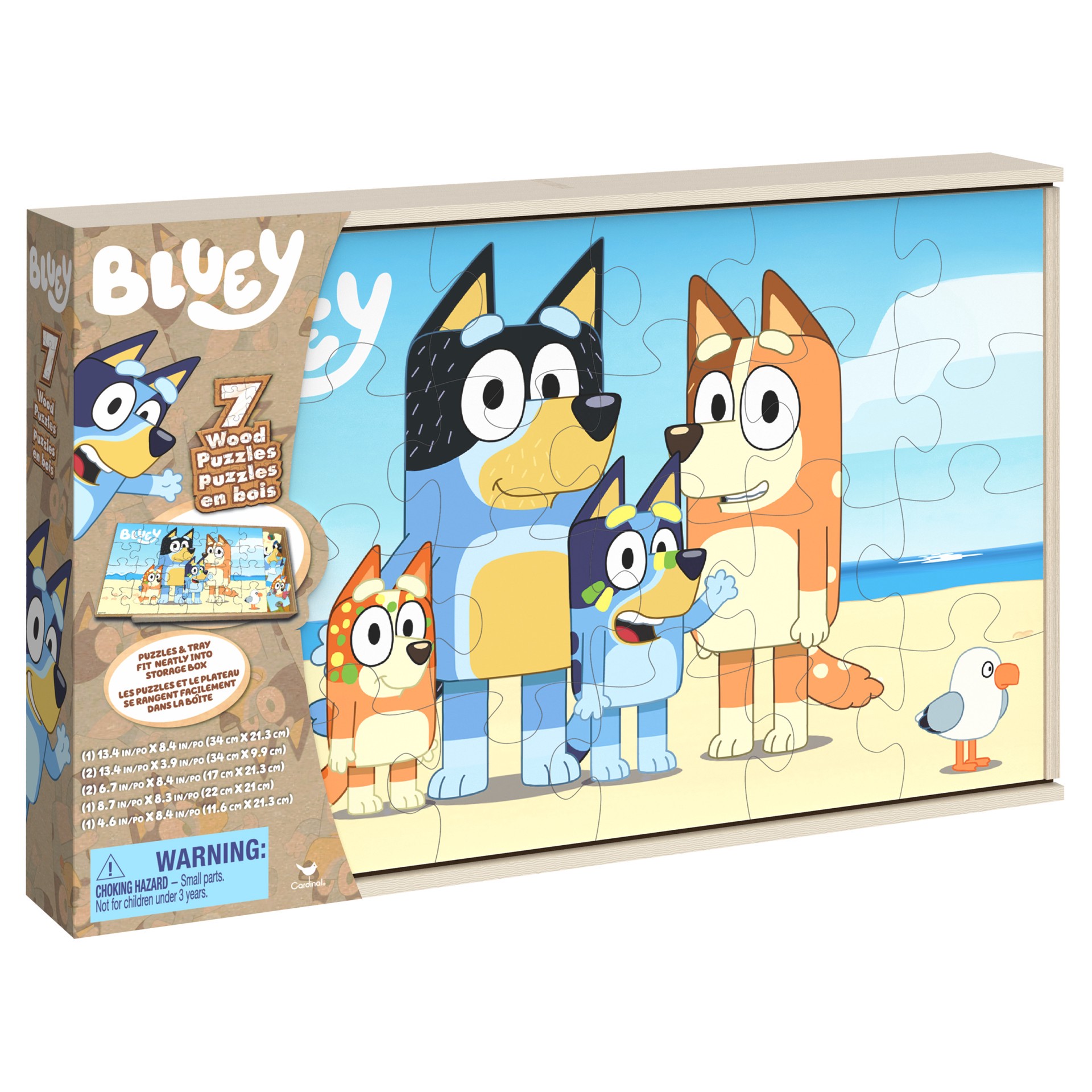 slide 3 of 5, Cardinal Bluey& Friends Wood Puzzles, 7 ct