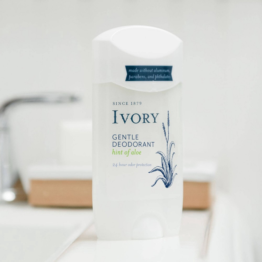 slide 3 of 7, Ivory Gentle Aluminum Free Deodorant Hint of Aloe, 2.4 oz