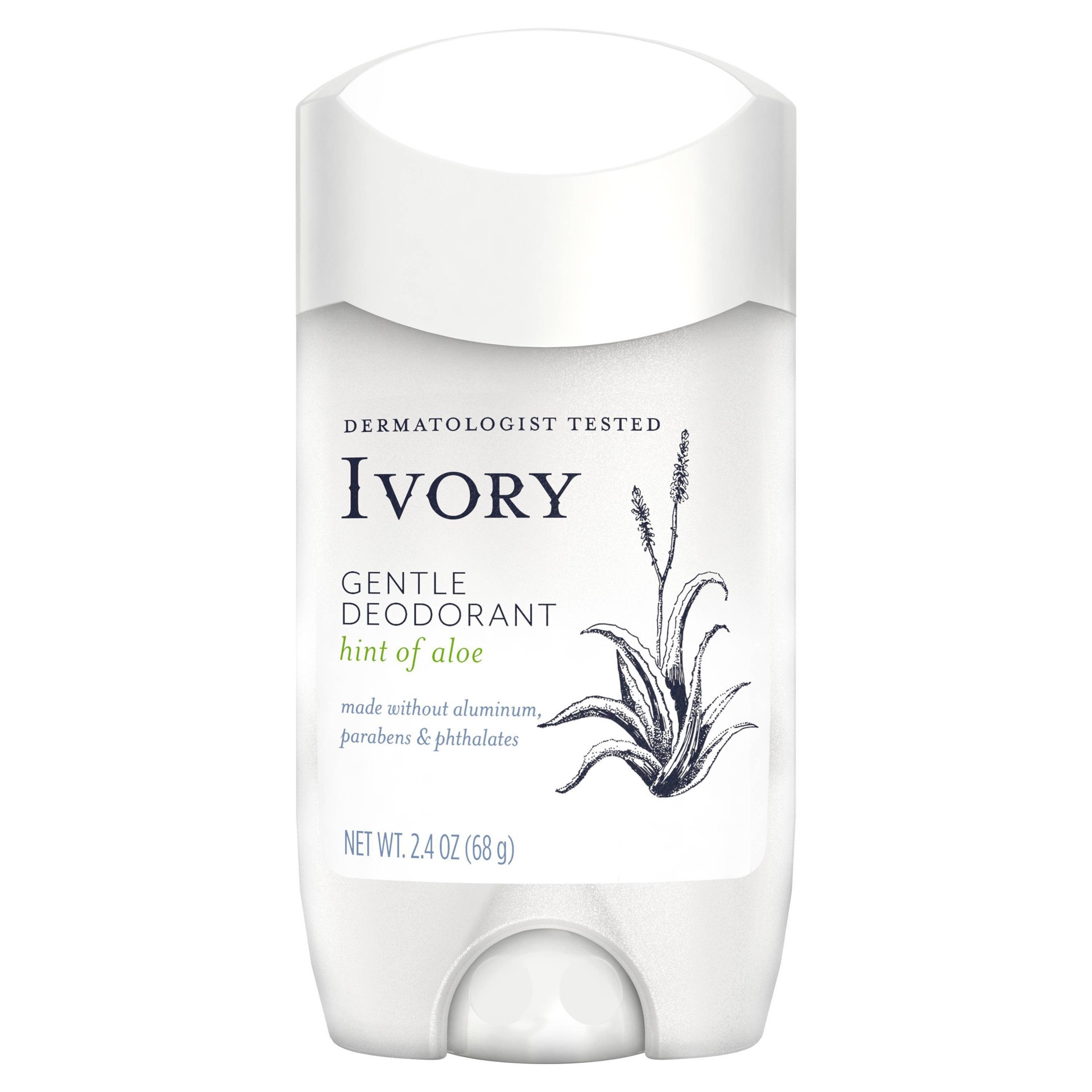 slide 1 of 7, Ivory Gentle Aluminum Free Deodorant Hint of Aloe, 2.4 oz