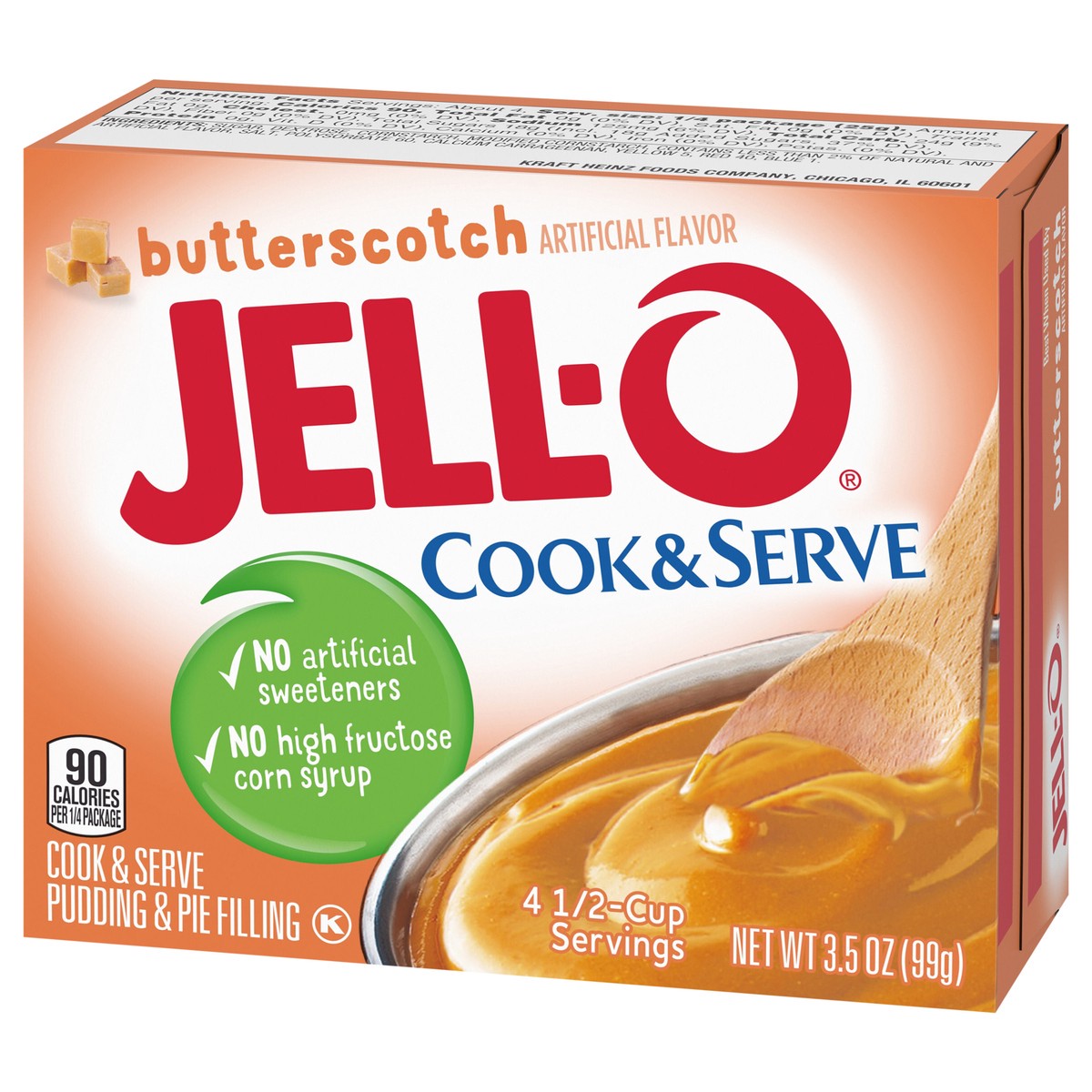 slide 5 of 9, Jell-O Cook & Serve Butterscotch Artificially Flavored Pudding & Pie Filling Mix, 3.5 oz Box, 3.5 oz