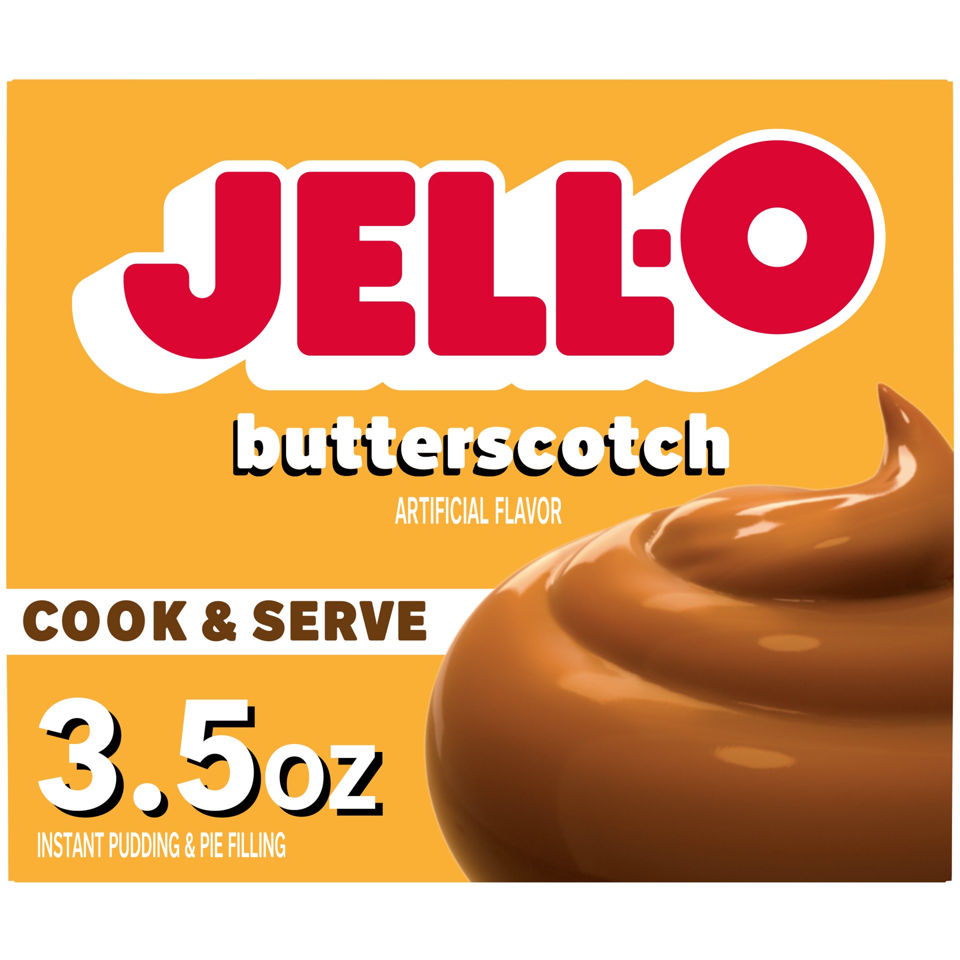 slide 1 of 9, Jell-O Cook & Serve Butterscotch Artificially Flavored Pudding & Pie Filling Mix, 3.5 oz Box, 3.5 oz