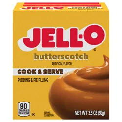 Jell-O Cook & Serve Butterscotch Pudding & Pie Filling Mix, 3.5 oz Box