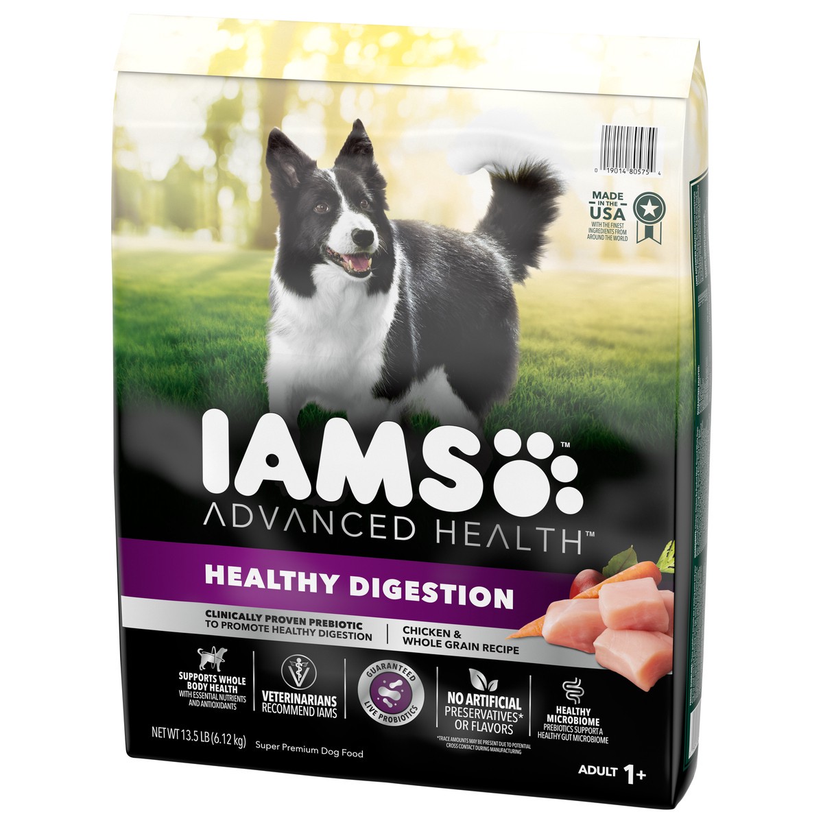 slide 4 of 9, IAMS ADVANCED HEALTH Healthy Digestion Adult Dry Dog Food with Real Chicken, 13.5 lb. Bag, 13.5 lb