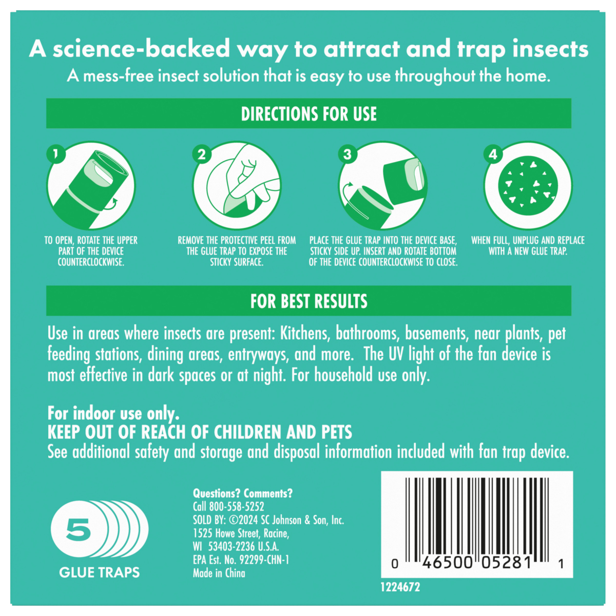 slide 16 of 29, STEM Glue Trap Rell Pads for STEM Flying Insect Fan Trap Device, 5 Count, 5 ct