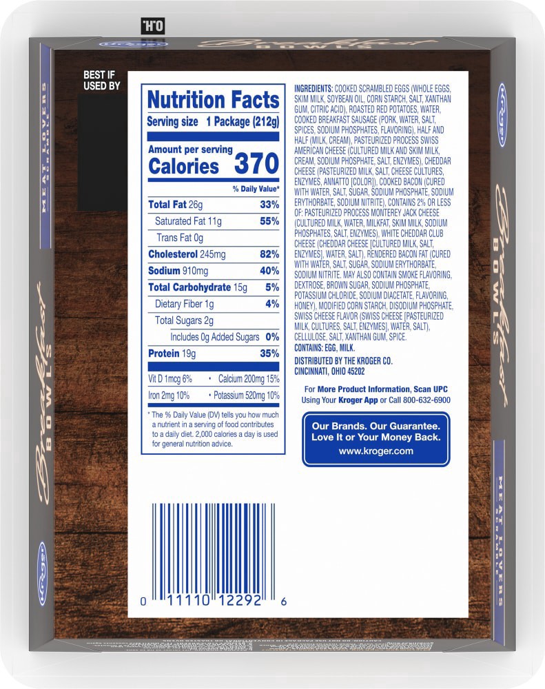 slide 2 of 3, Kroger Meat Lovers Scramble Breakfast Bowl, 7.5 oz
