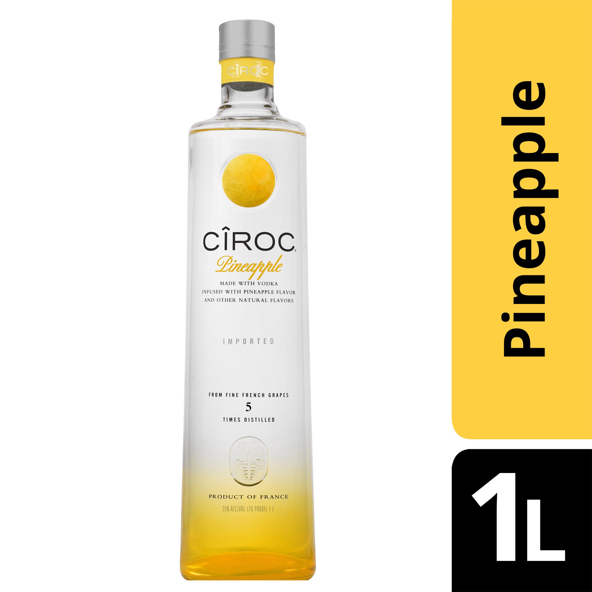 slide 2 of 4, CIROC Pineapple (Made with Vodka Infused with Natural Flavors), 1 L, 1 liter