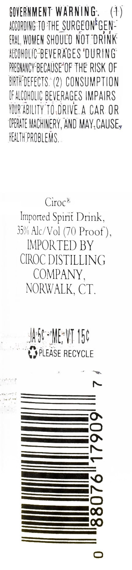 slide 3 of 4, CIROC Pineapple (Made with Vodka Infused with Natural Flavors), 1 L, 1 liter