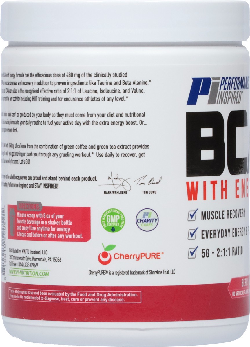 slide 11 of 12, Performance Inspired Nutrition Berry Flavor BCAA with Energy 10.48 oz, 10.48 oz