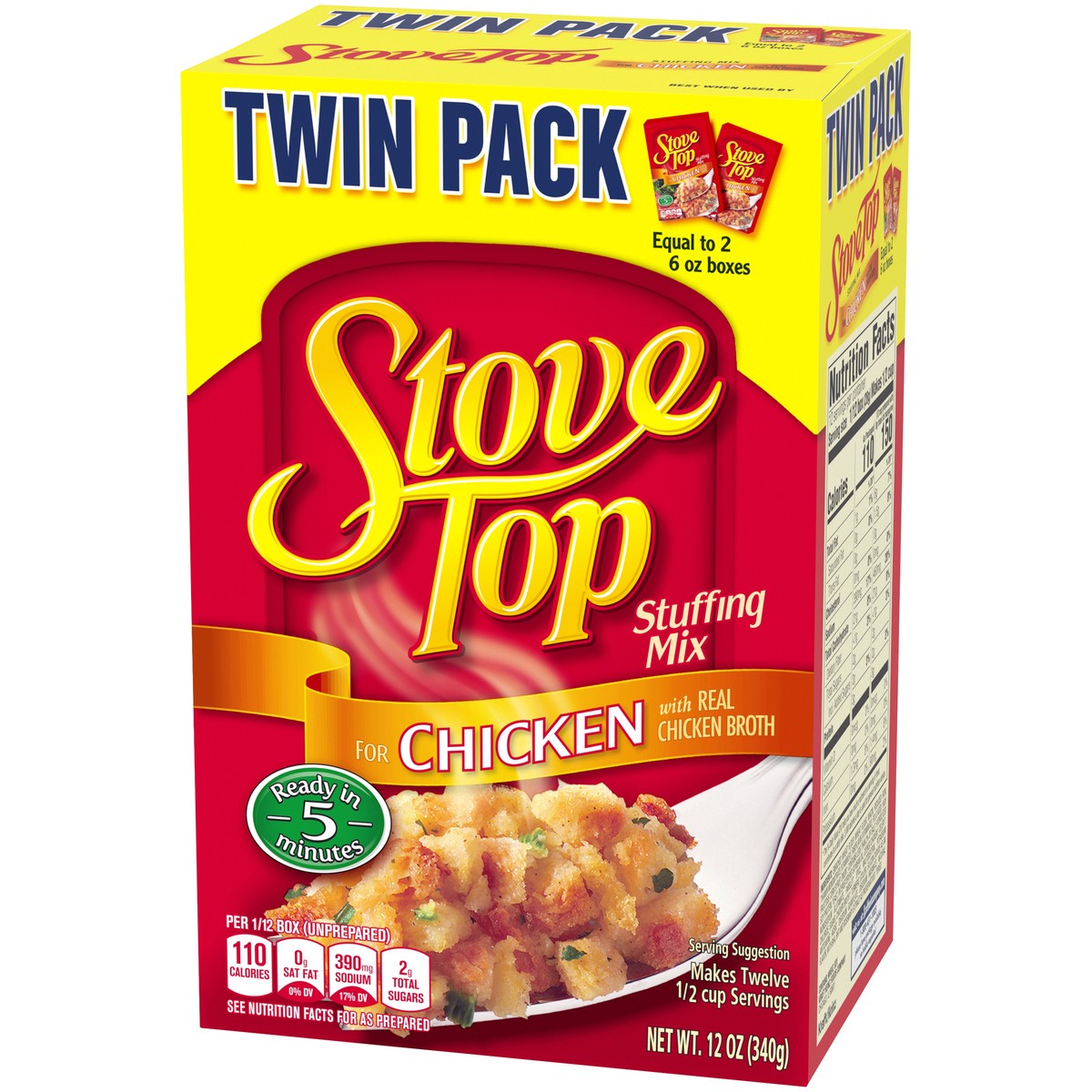 slide 3 of 9, Kraft Stove Top Stuffing Mix Chicken Twin Pack, 12 oz