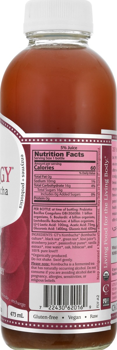 slide 4 of 13, GT's Raw Rose Berry Kombucha - 16 oz, 16 oz