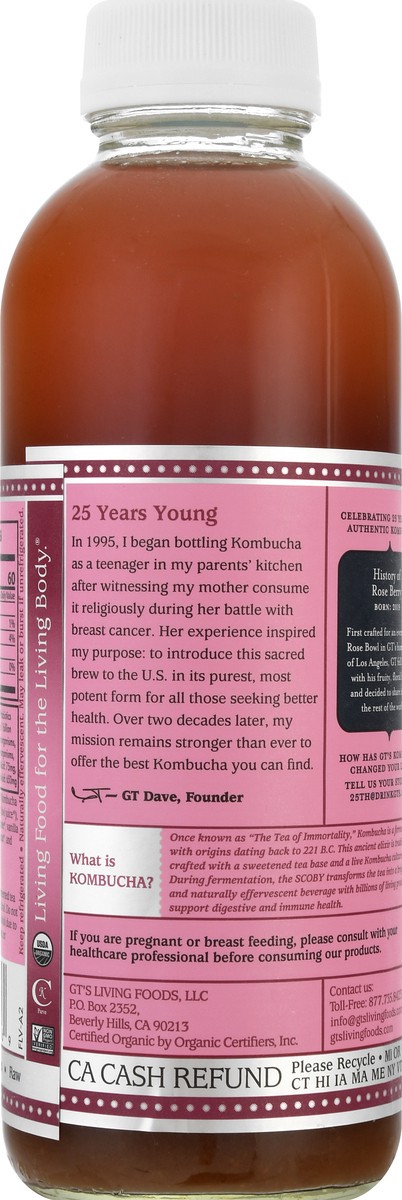 slide 3 of 13, GT's Raw Rose Berry Kombucha - 16 oz, 16 oz