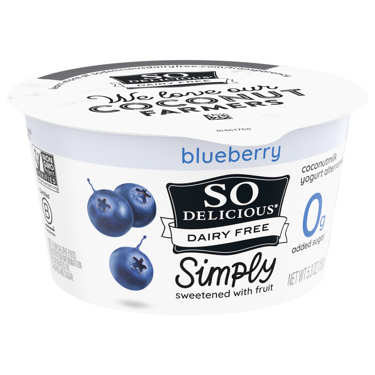 slide 2 of 9, So Delicious Coconut Milk Yogurt Alternative, 0g Added Sugar Blueberry, Vegan, Gluten Free, 5.3 oz Container, 5.3 oz