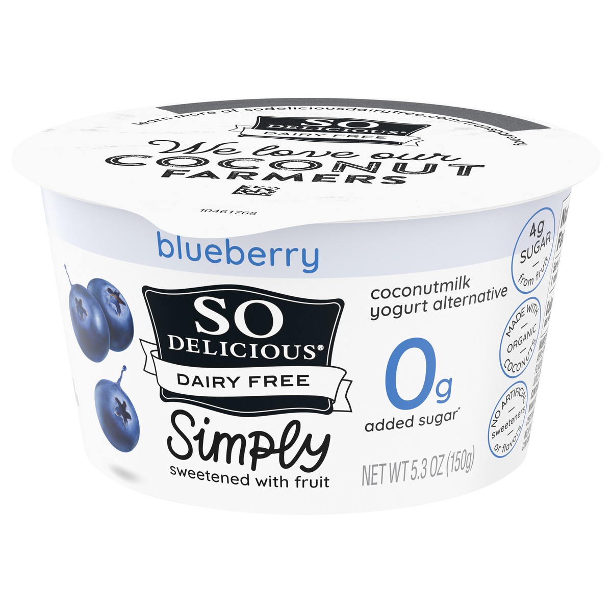slide 6 of 9, So Delicious Coconut Milk Yogurt Alternative, 0g Added Sugar Blueberry, Vegan, Gluten Free, 5.3 oz Container, 5.3 oz