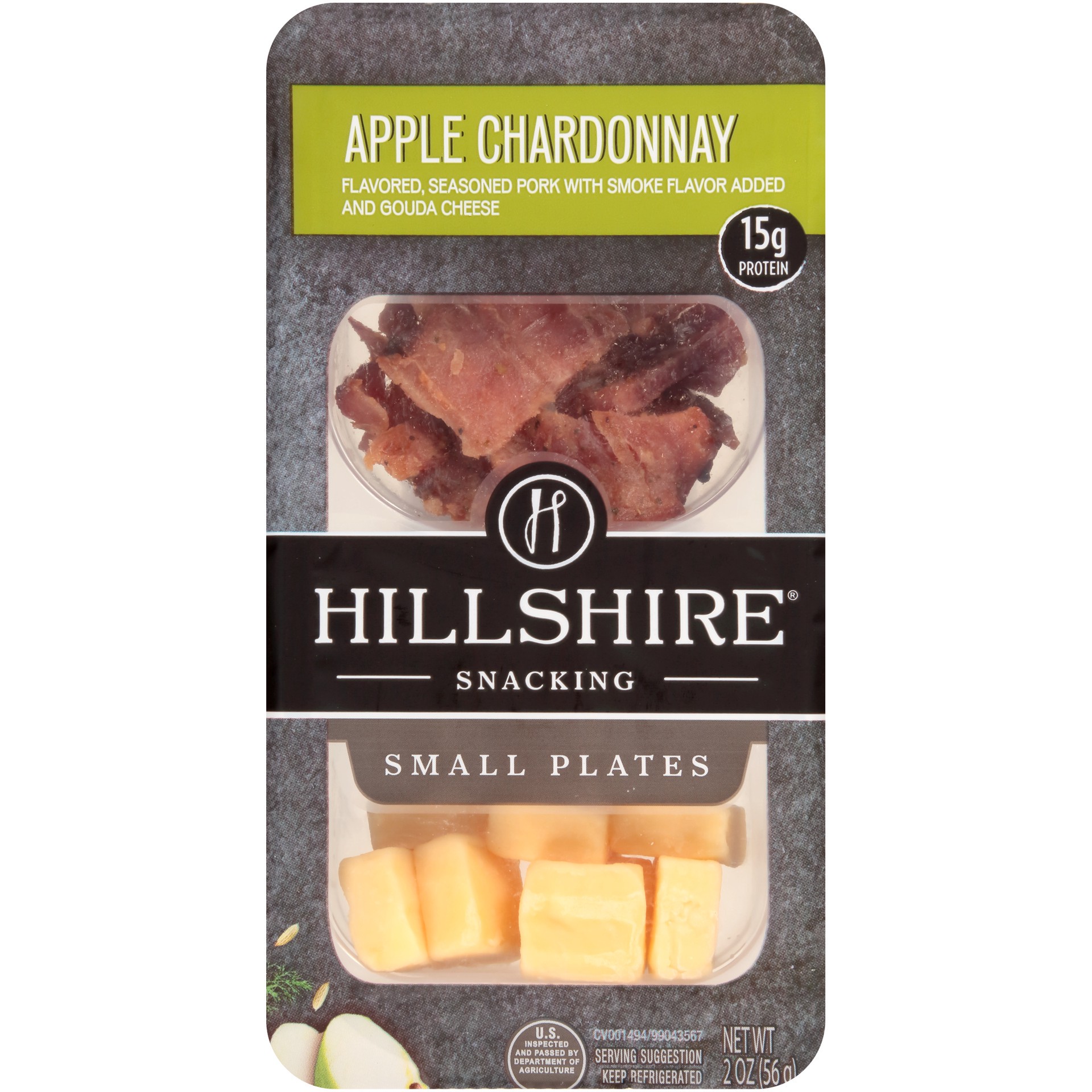 slide 1 of 5, HILLSHIRE Small Plates Apple Chardonnay Flavored, SSND PK and Gouda Cheese, 56.70 g