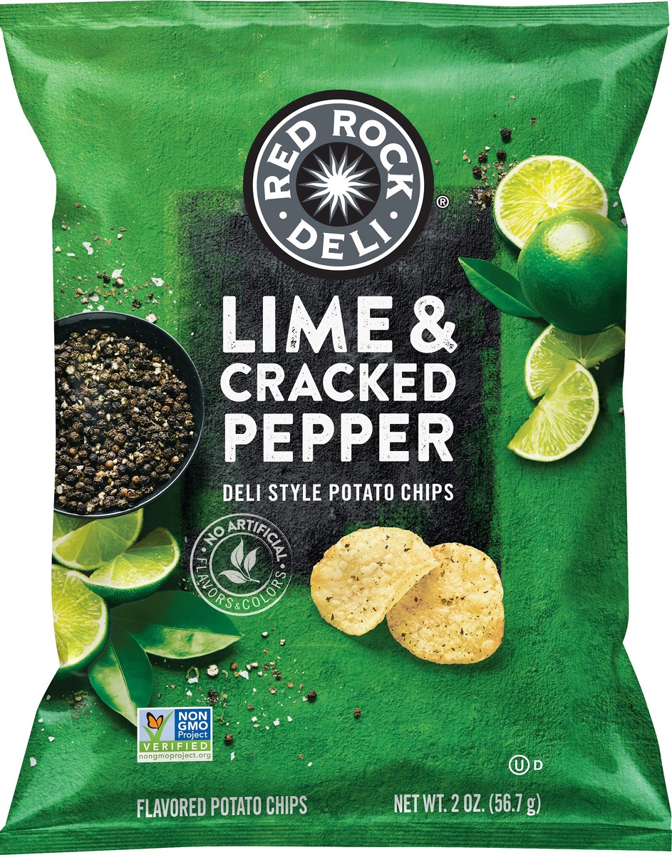 slide 4 of 7, Red Rock Deli Deli Style Lime & Cracked Pepper Potato Chips 2 oz, 2 oz