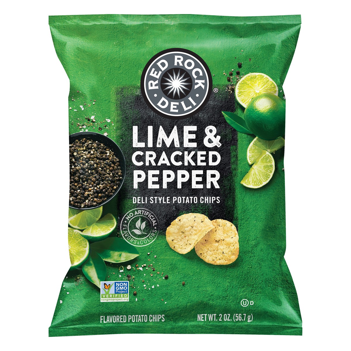 slide 6 of 7, Red Rock Deli Deli Style Lime & Cracked Pepper Potato Chips 2 oz, 2 oz